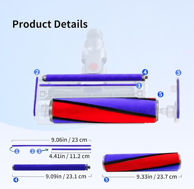 5 Pack Soft Roller Brush Replacement Kit Compatible - Image 3