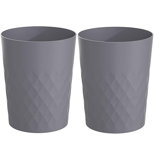 1.8 Gallon Small Trash Can 2 Pack Bathroom Garbage Can Waste Basket Recycling by HOLTPHILI