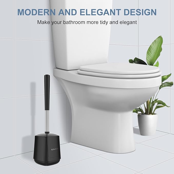SetSail Toilet Brush and Holder 3 Pack, Self Closing Lid Toilet Bowl Brushes - Image 7