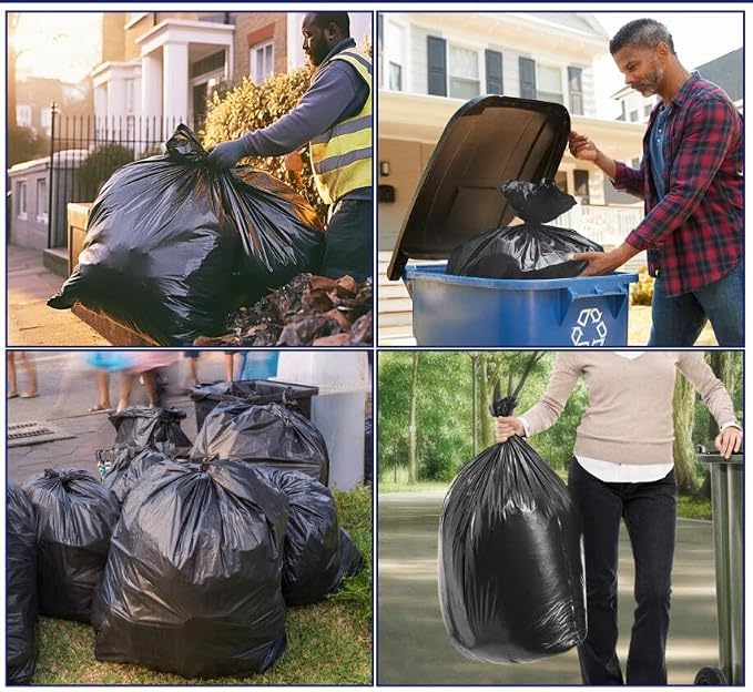 Teivio 55-60 Gallon Black Trash Bags | 170 Bags Extra Large Multi-Use Heavy - Image 7
