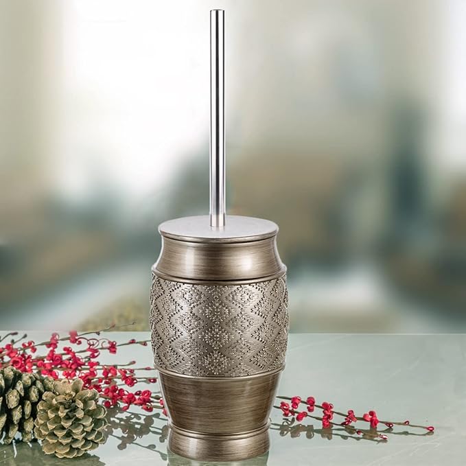 Creative Scents Dublin Silver Toilet Brush Set - Image 2
