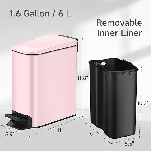 TIPGO Slim Bathroom Trash Can - Image 5
