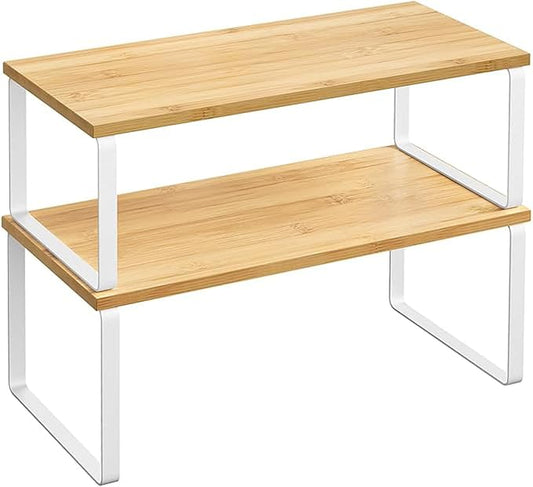 Cabinet Organizer Shelf, Kitchen Counter Storage, 2-Piece Set, Stackable Spice by Unknown