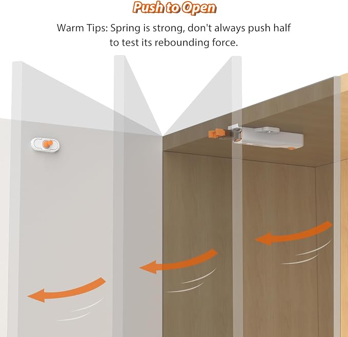 Jiayi Push to Open Door Catches Heavy Duty 2 Pack Push Opener Door Latch - Image 6