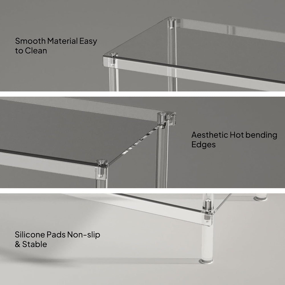Aquiver 3-Tier Acrylic Shoe Rack - Modern Freestanding Shoe Storage Shelf for...