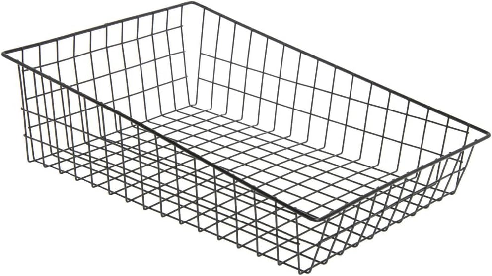 WIRECRAFT MANUFACTURING COMPANY Bagel Basket Rectangular Black Wire - 14&quot...