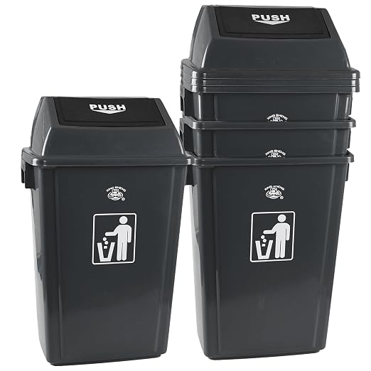 18 Gallon Grey Commercial Trash Can by Parlynies