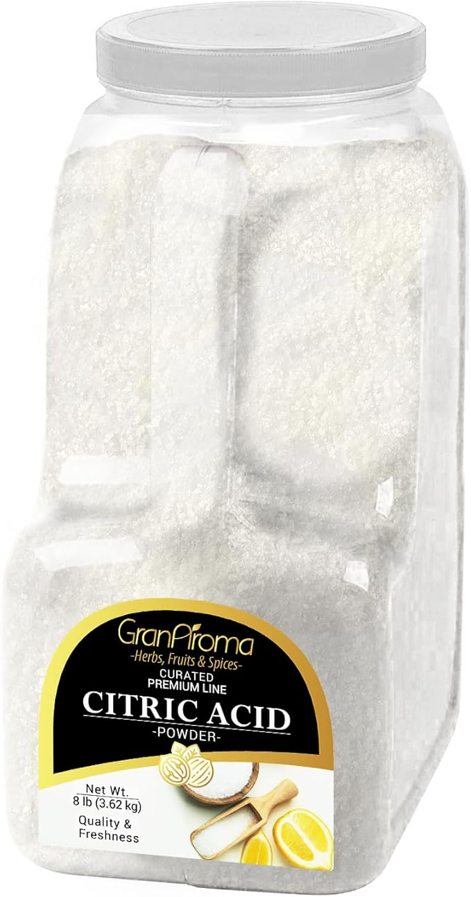 GranAroma Citric Acid, 8 lb, Food Preservative, Baking & Cleaning by GranAroma