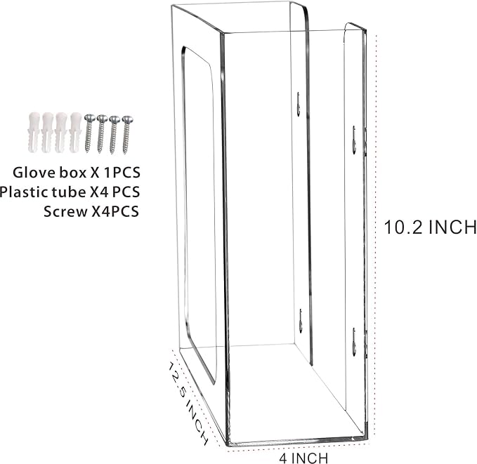 Cq acrylic Clear Wall Floating Glove Rack and Glove Box Dispenser Holder - Image 2