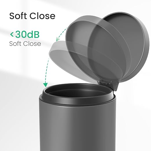 Cesun 1.2 Gallons Small Gray Trash Can, Bathroom Garbage Can - Image 5