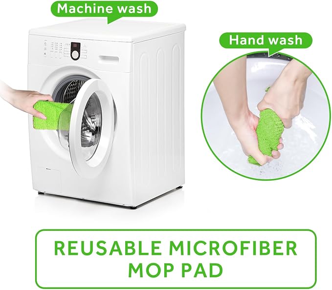 18 inch Mop Pads Refills, 3 Pack Microfiber Reusable Replacement Mop Pads Flat - Image 6