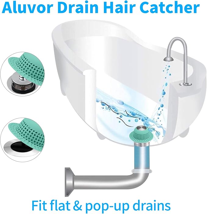 Shower Drain Hair Catcher, Bathtub Drain Cover Foldable Silicone Shower & Tub - Image 3