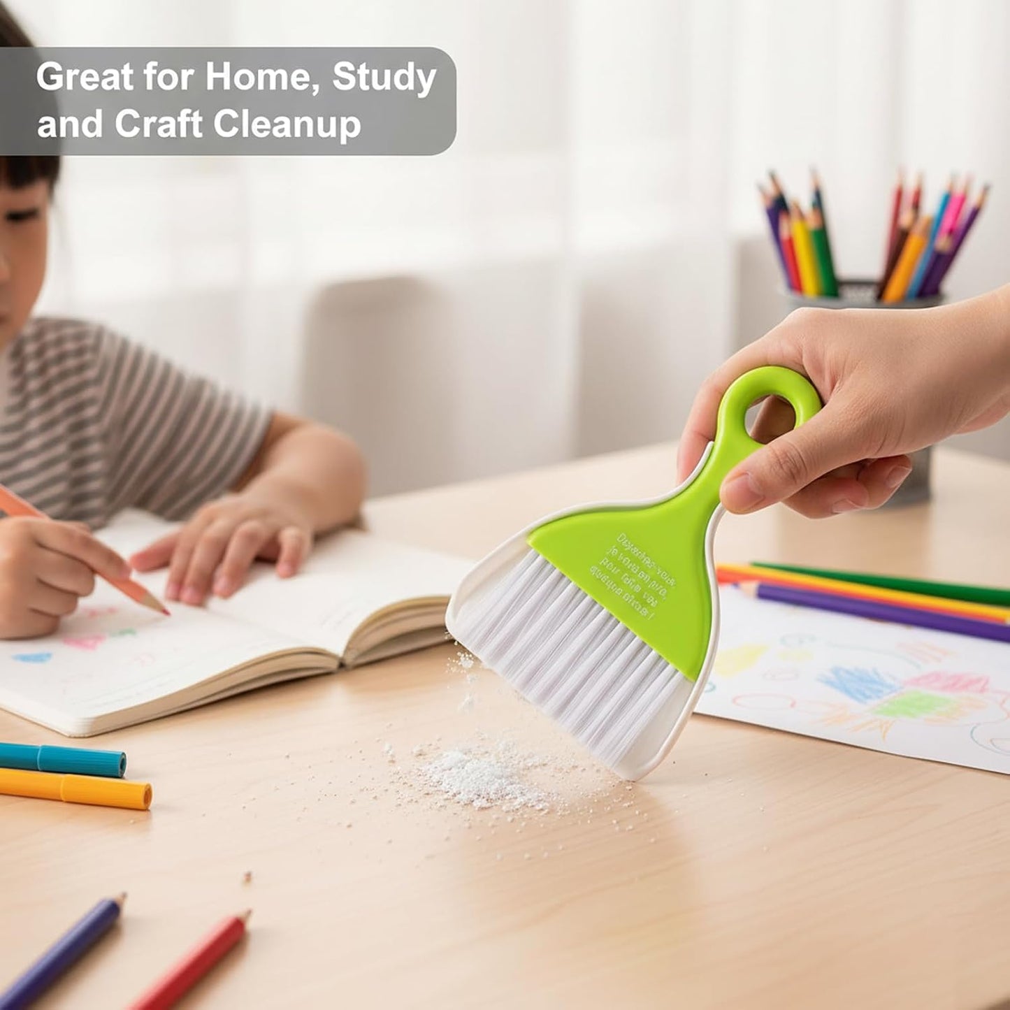 3 Pcs Mini Broom and Dustpan Set, Small Handheld Dust Pan with Brush, Portable Cleaning Tools for Car Desk Keyboard Countertop Table Crumbs Sweeping