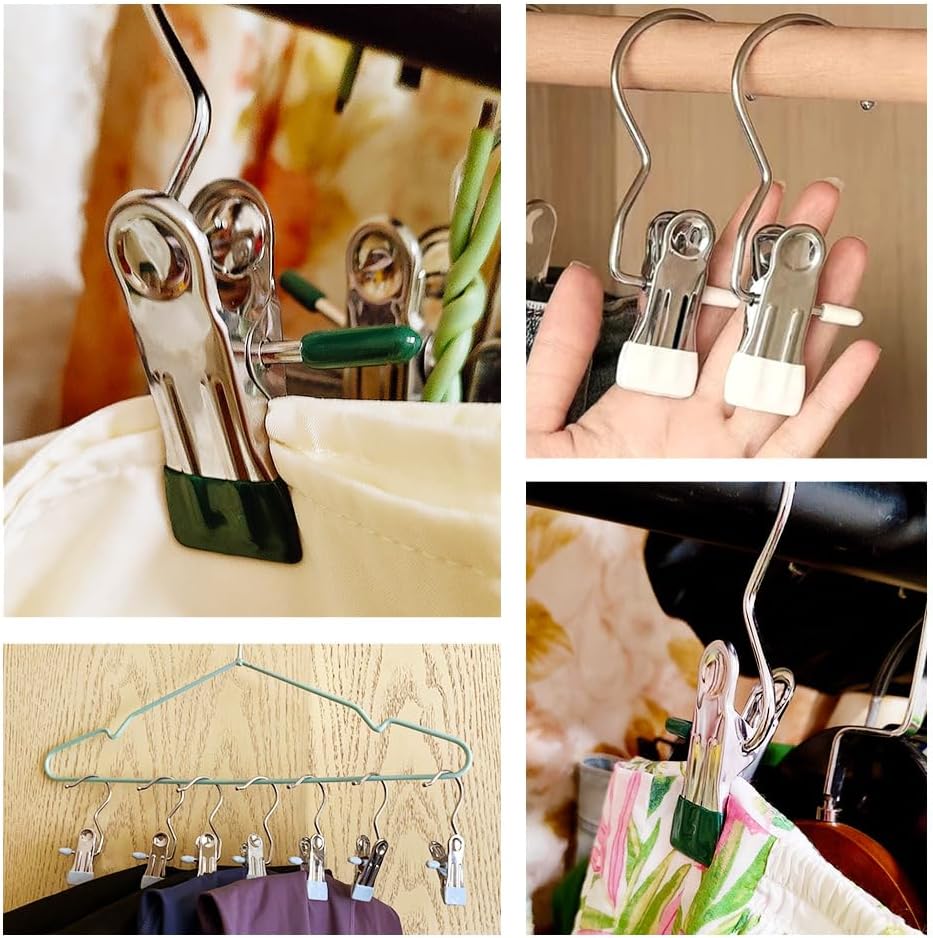10/30/50 PCS Space-Saving Clothespin Hat Pants Storage Hanging Travel Hook, 3...
