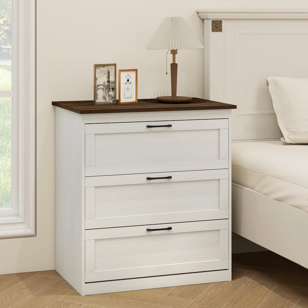 Vikiullf Small Dressers, Wooden 3 Drawer Dresser for Bedroom, Farmhouse Chest...
