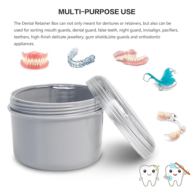 Large Denture Bath Cup No Leak Denture Case Retainer Cleaner Case Complete - Image 4