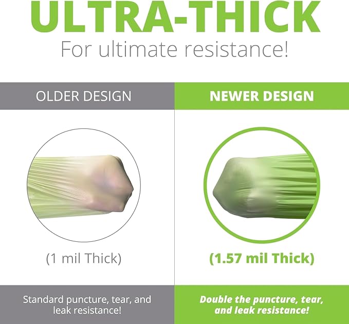 50-55 Gallon Compostable Trash Bags Flat-Top, Heavy Duty Extra Thick 1.57 Mil - Image 4