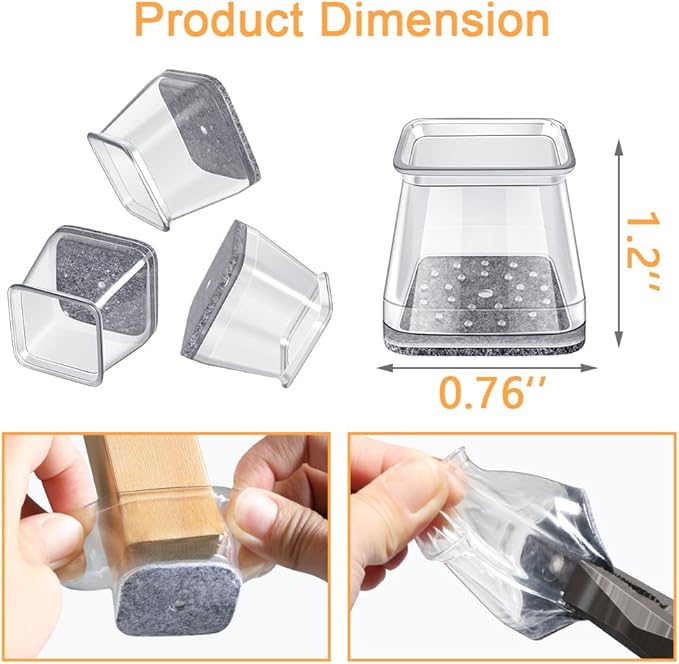 32 Pcs Square Chair Leg Floor Protectors - Image 4