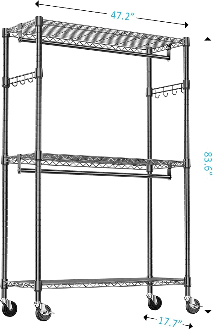 IZEUK Heavy Duty Rolling Garment Rack - Image 2
