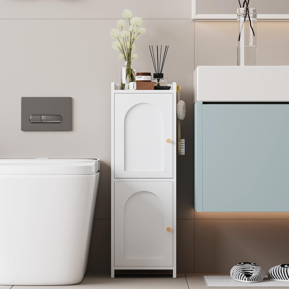 Arbuxzuy Small Bathroom Storage Cabinet with 2 Doors and Adjustable Shelf