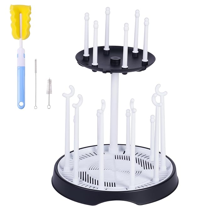 Baby Bottle Drying Rack, Double-Layer Bottle Drying Rack, Hold Up to 16 Baby by DIJIAMEIYA