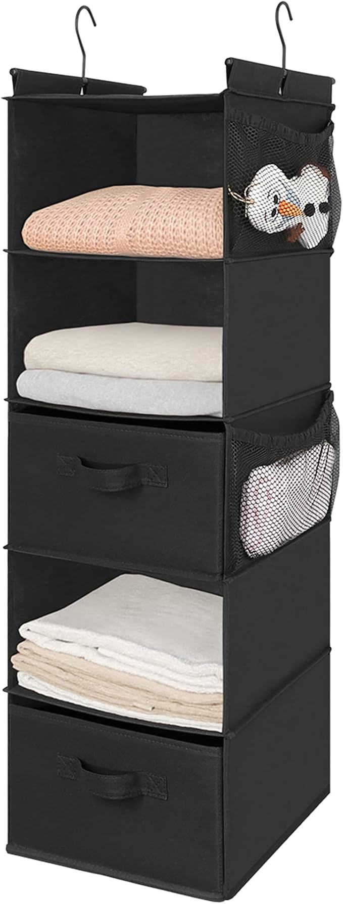MAX Houser 5 Tier Shelf Hanging Closet Organizer, Cloth Hanging Shelf - Image 4