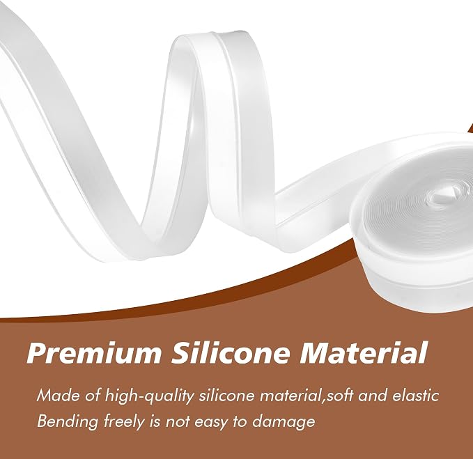 RECAPS 35mm 16.4 Feet Silicone Weather Stripping Door Seal, Transparent Under - Image 6
