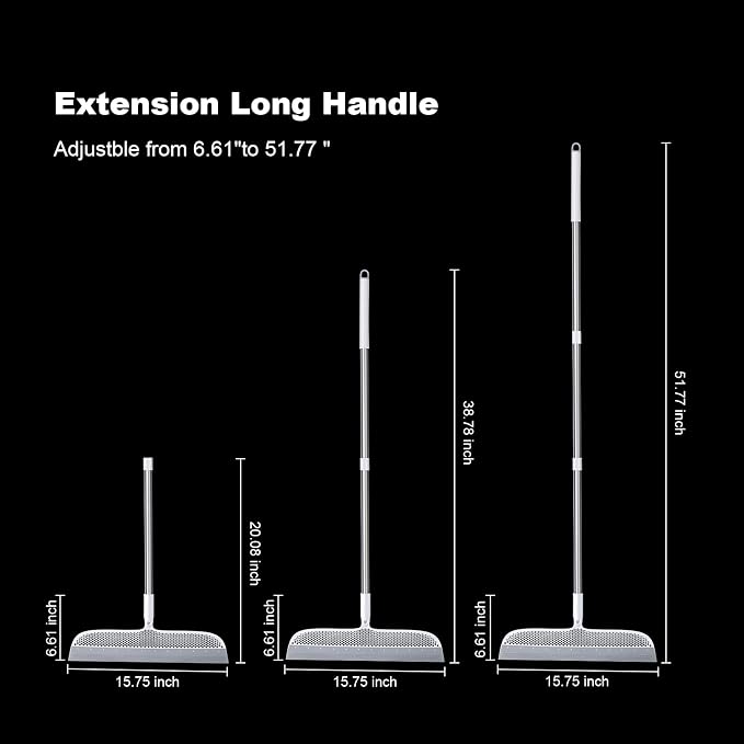 Rubber Squeegee Broom for Floors, 51.77" Long Handle Multi-Surface Magic Broom - Image 7