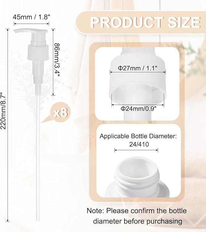 uxcell 8 Pcs Soap Dispenser Pump Heads Soap Dispensers Top Pumps Replacement - Image 2