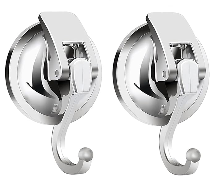 Suction Cup Hooks for Shower, Glass Door, Tile – Loofah, Bath Robe Hook Holder by Apkhgtb