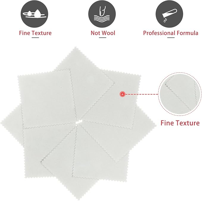 CATIFLIN 100pcs Jewelry Cleaning Cloth, Small Jewelry Polishing Cloth - Image 2