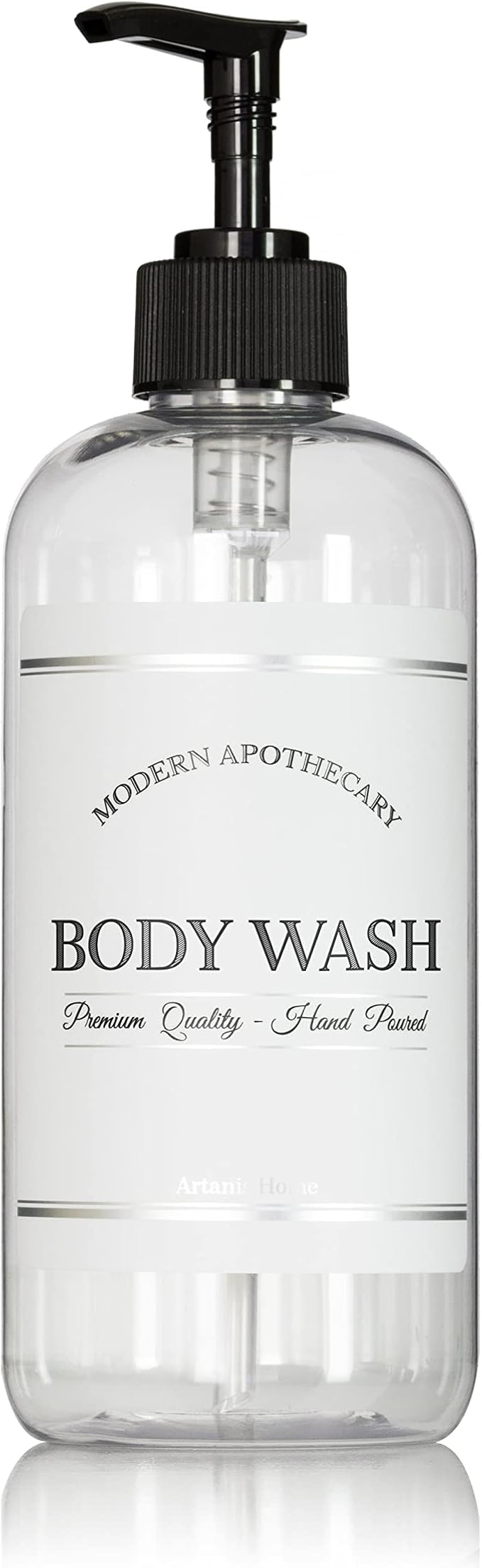 Refillable Clear PET Plastic 16 oz Body Wash Bottle by ArtanisHome