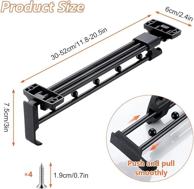 30cm Pull Out Closet Rod Heavy Duty Retractable, 17 FT Indoor and Outdoor - Image 2
