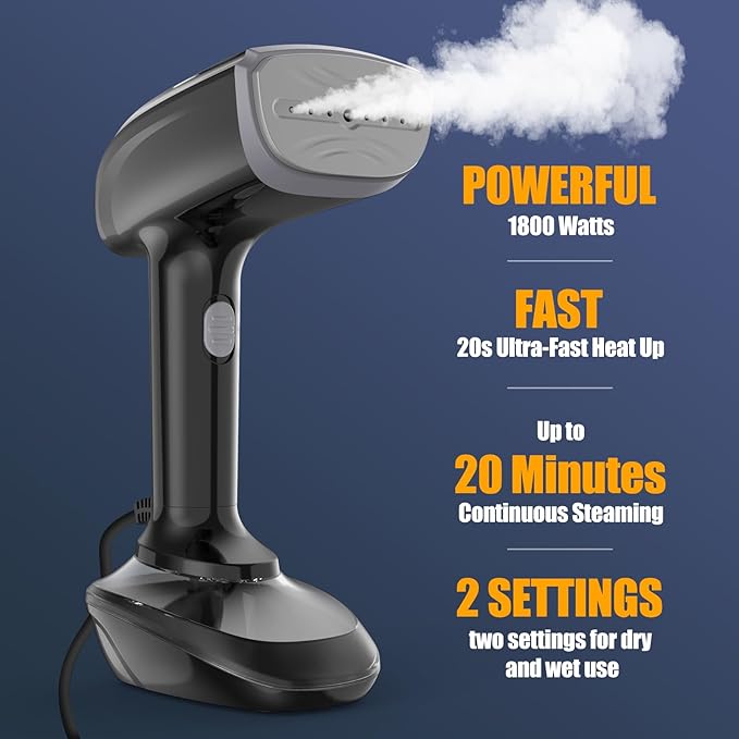 Powerful Handheld Fabric Steamer - 1800W - Image 2