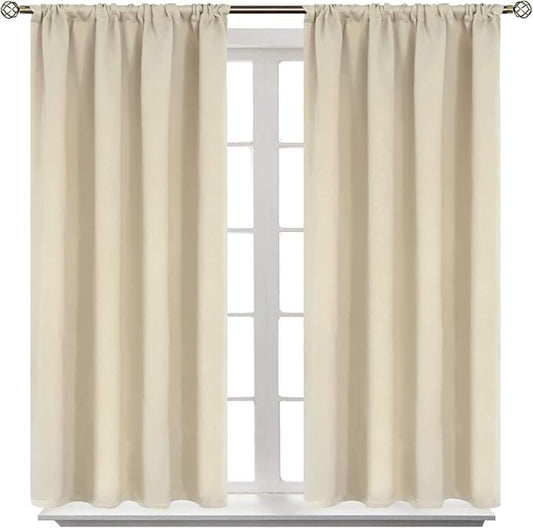 BGment Beige Blackout Curtains for Short Window by BGment