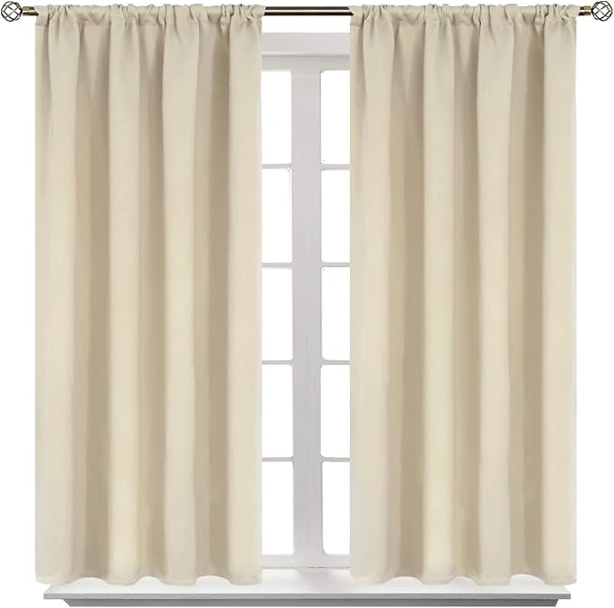 BGment Beige Blackout Curtains 40 Inches Long by BGment