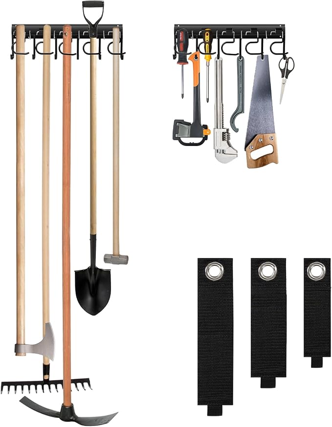LEYU Metal Garage Tool Organizer Wall Mount, 2 Pack Garden Tool Organizer by Unknown