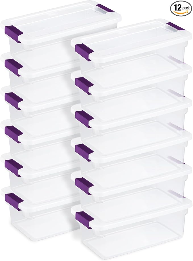 Sterilite 12-Pack 6 Quart ClearView Latch Box, Stackable Organizer Bins by Sterilite