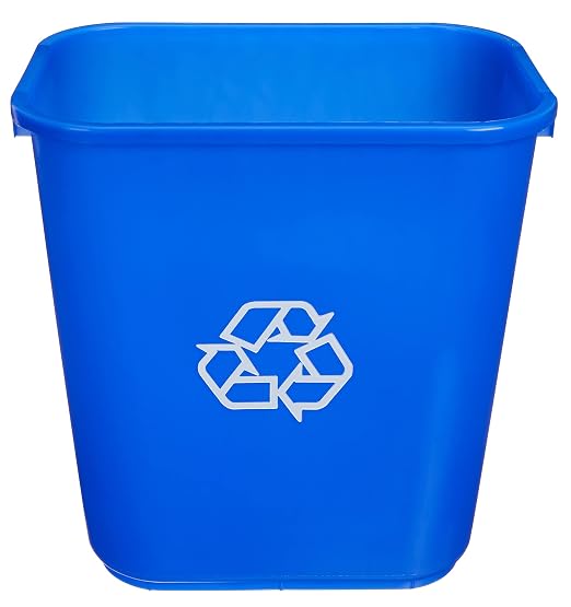 Amazon Basics Rectangular Commercial Office Wastebasket, w/Recycle Logo by AmazonBasics