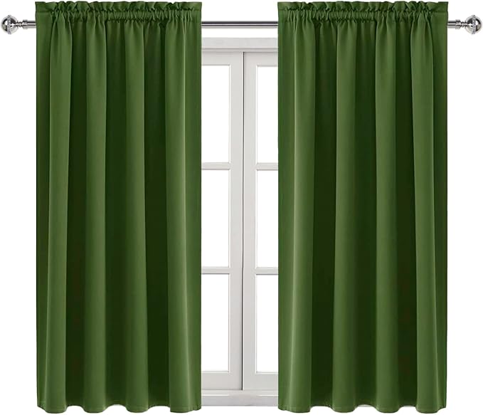 DWCN Olive Green Room Darkening Blackout Curtains - Image 9