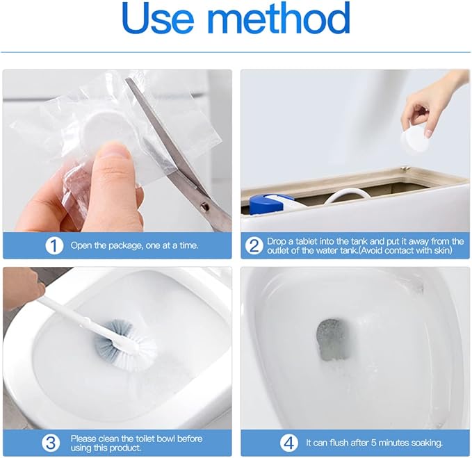 KIISIISO Toilet Bowl Cleaners Tablets, Household Lime Rust Removers, Automatic - Image 7