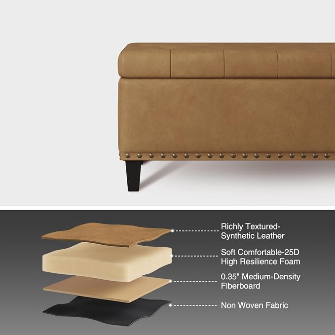 Storage Ottoman Bench, 51-Inch Large Storage Bench - Image 7