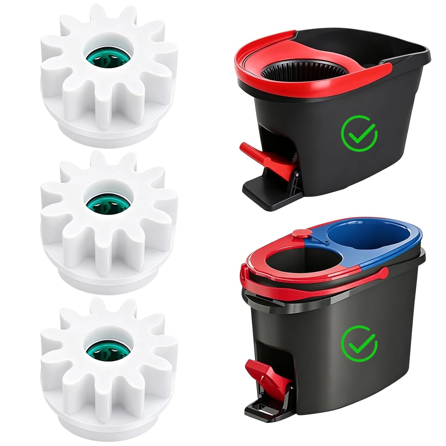 3 Pcs Pedal Bearing Replacement for O-Cedar Mop Bucket,Suitable Fix for 90% Rotation Mop Bucket on The Market,One Way Clutch Gear Sprockets Repair Spin Mop,Bucket,Mop Gears