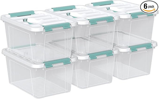 Zopnny 7 Quart Small Clear Storage Latch Box by Zopnny
