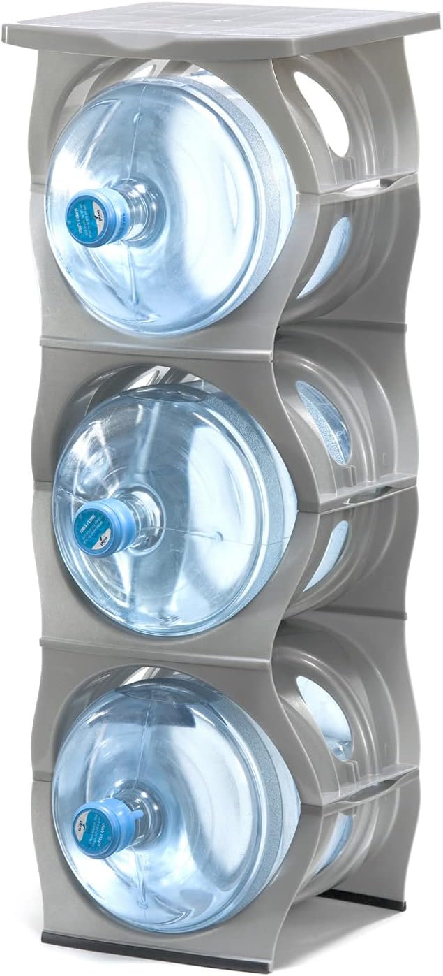 Bariboo Stackable Water Bottle Storage Rack Best Water Jugs 5 Gallon Organize...
