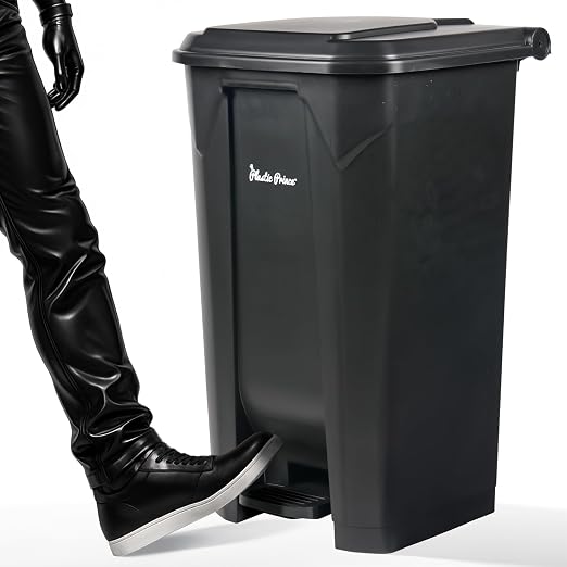 27 Gallon Step-On Trash Can/Container, Hands-Free Disposal by PlasticPrince