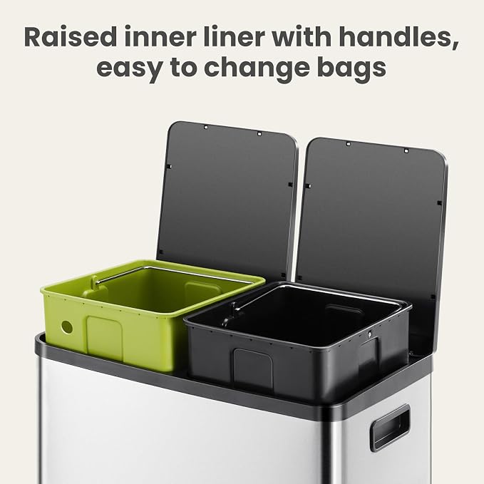 DUMOS Kitchen Trash Can, 2×8-Gallon Garbage Can - Image 3