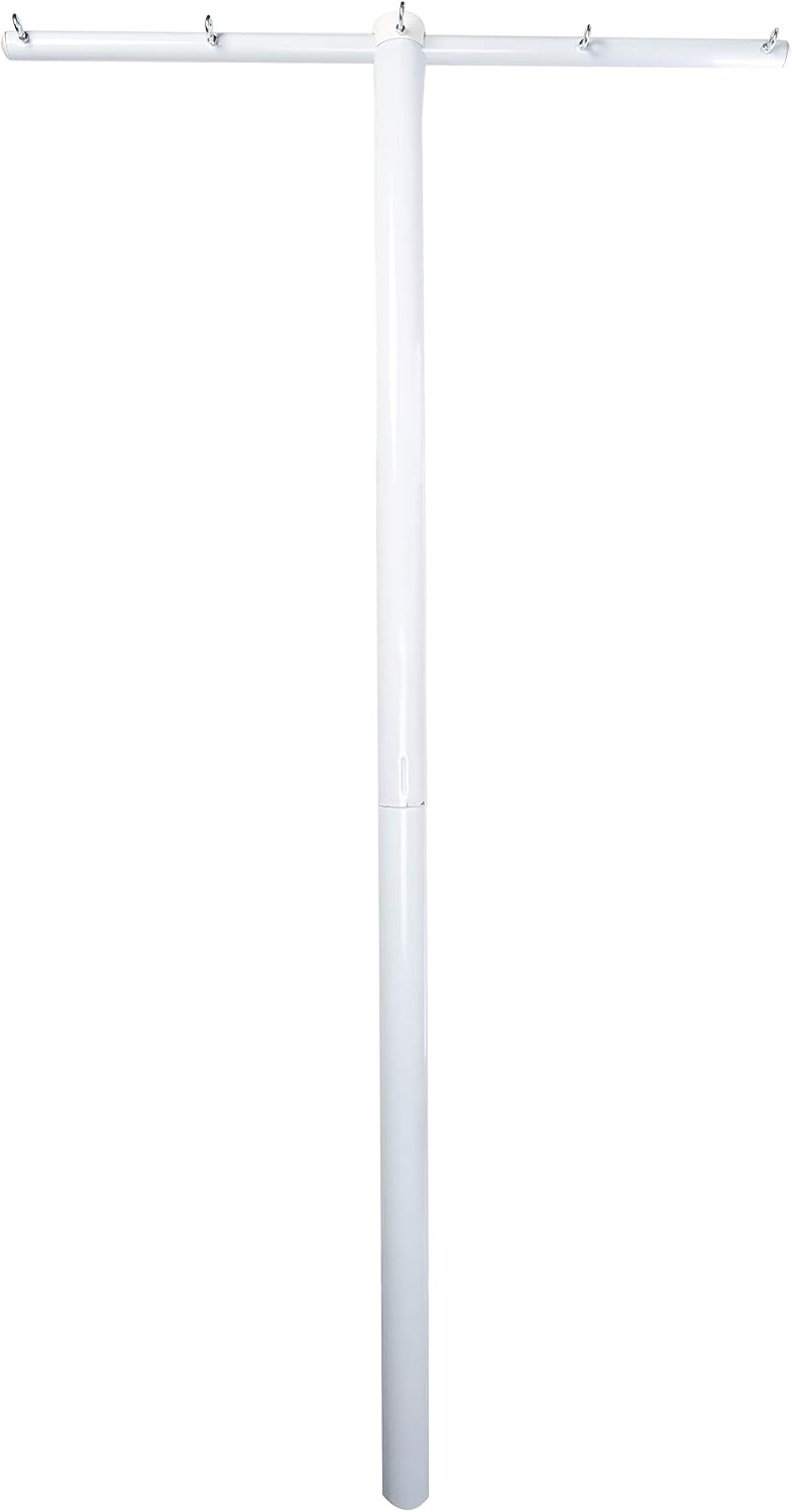 Household Essentials Mega Outdoor Clothesline T‑Post, Galvanized Steel Single...