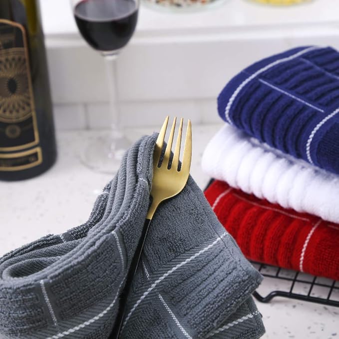 Anyi 100% Cotton Kitchen Towels, Absorbent Dish Towels - Image 7