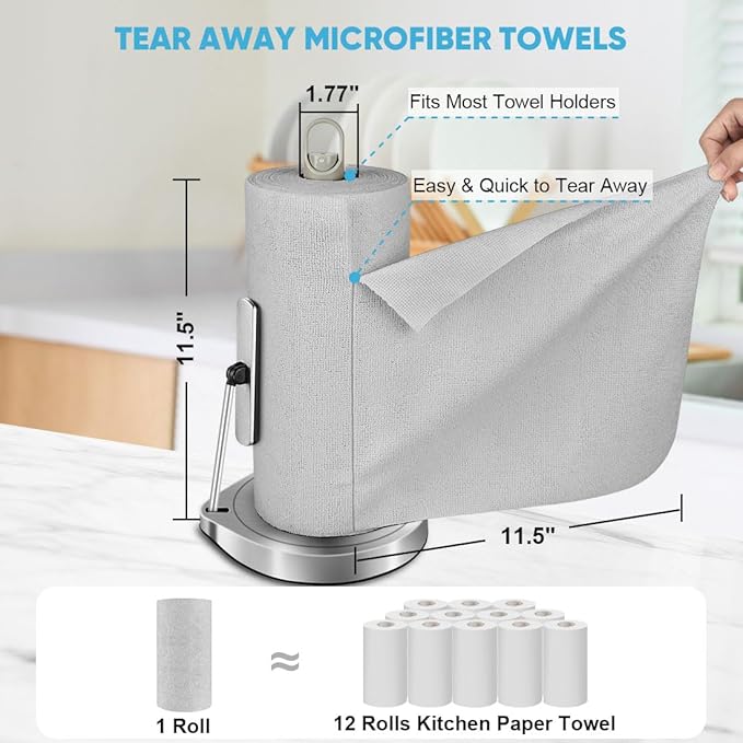 AIDEA Microfiber Cleaning Cloth Roll, Reusable Paper Towels Tear Away Cloth - Image 3